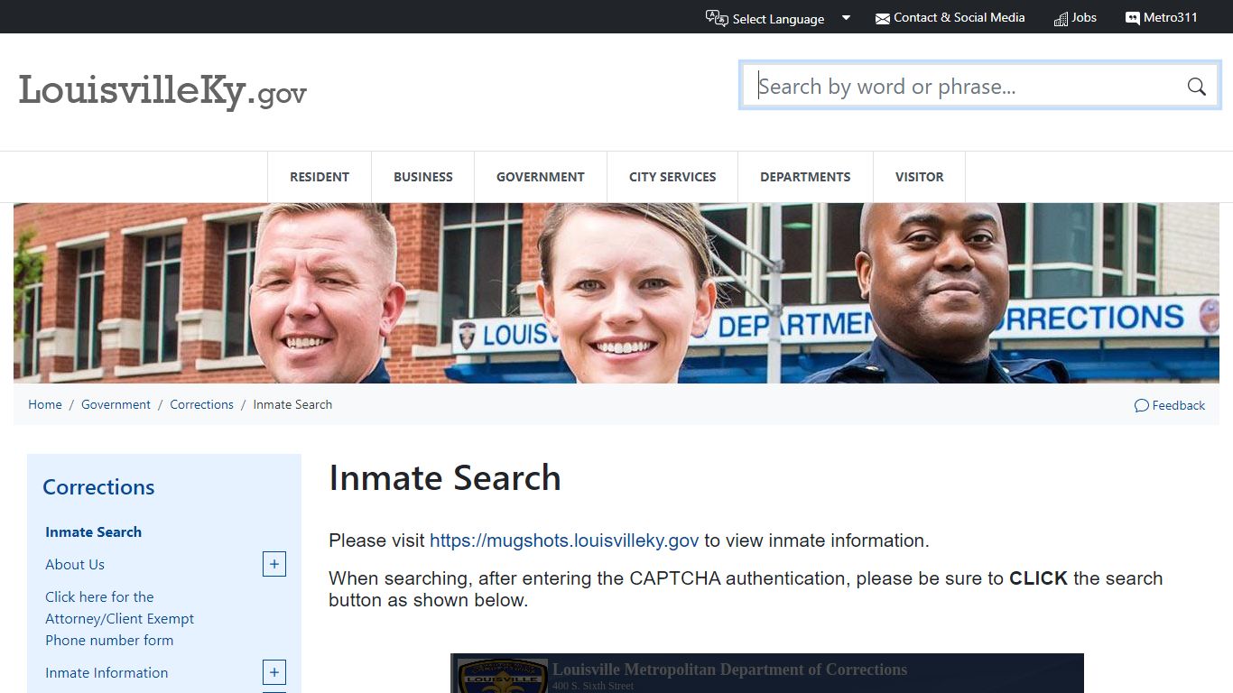 Inmate Search - LouisvilleKY.gov
